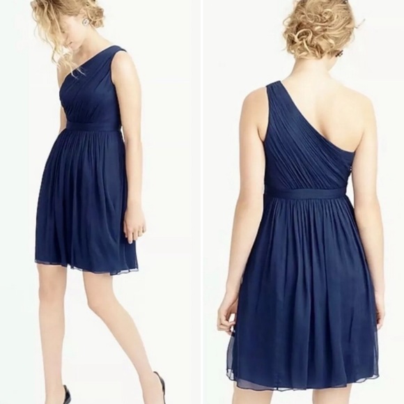 J. Crew Dresses & Skirts - J. Crew • Kylie Silk Chiffon One Shoulder Dress.